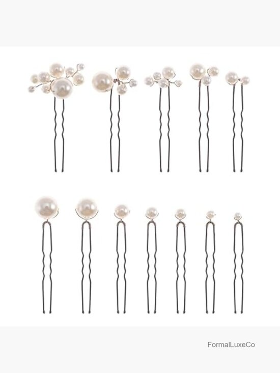 12 Pearl Hair Pins Handmade Wedding Hair Styling U-Shaped Pins for Updos main image 5